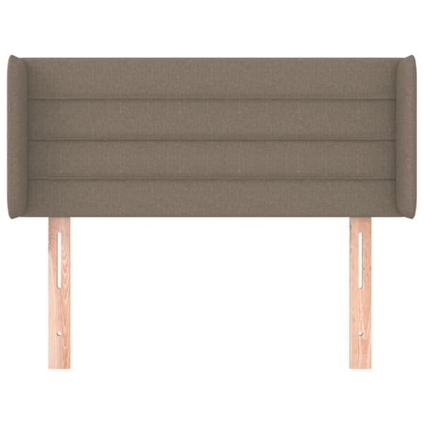 sengegavl med kanter 103x16x78/88 cm stof gråbrun