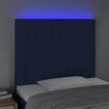 Miniatyrbillede 3 af 6: sengegavl med LED-lys 90x5x118/128 cm stof blå