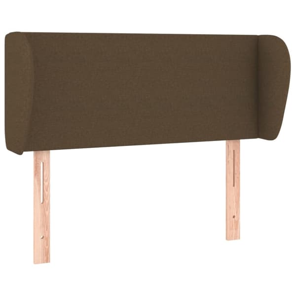 sengegavl med kanter 93x23x78/88 cm stof mørkebrun