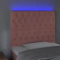 Pikkukuva 3 / 6: Sängyn pääty LED-valolla, pinkki, 100x7x118/128 cm, sametti