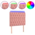 Pikkukuva 2 / 6: Sängyn pääty LED-valolla, pinkki, 100x7x118/128 cm, sametti