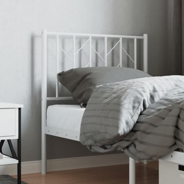 sengegavl 75 cm metal hvid