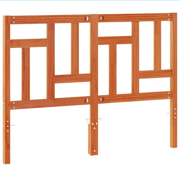 vidaXL sengegavl 140 cm massivt fyrretræ gyldenbrun