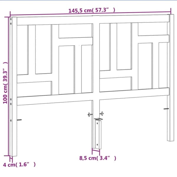 vidaXL sengegavl 140 cm massivt fyrretræ gyldenbrun