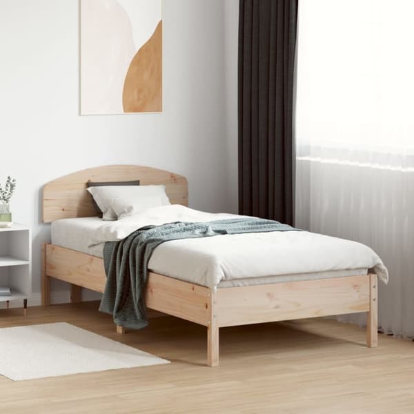 vidaXL Sängynpääty 90 cm täysi mänty