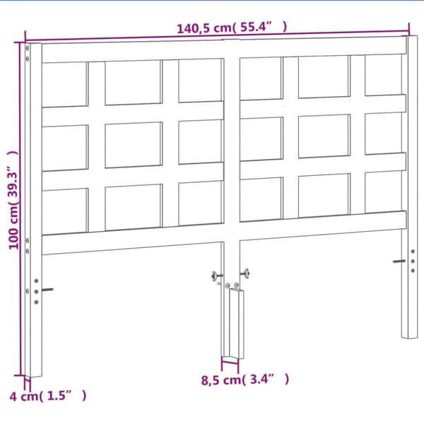 Sängynpääty ruskea 135 cm täysi mänty