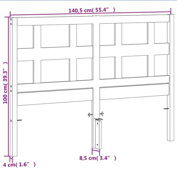 Sängynpääty ruskea 135 cm täysi mänty