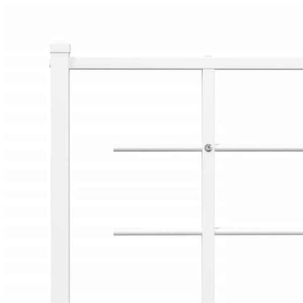 sengegavl 200 cm metal hvid