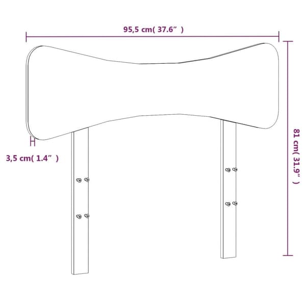 sengegavl 90 cm massivt fyrretræ hvid