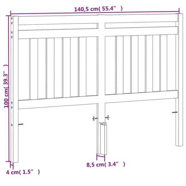 Sängynpääty ruskea 135 cm täysi mänty