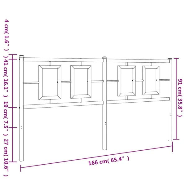 sengegavl 160 cm metal hvid