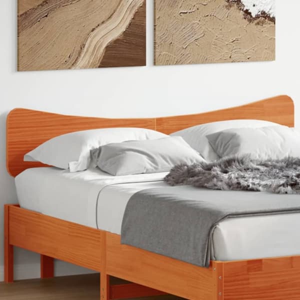 Sängynpääty ruskea 150 cm täysi mänty