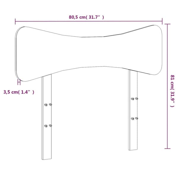 Sängynpääty ruskea 75 cm täysi mänty