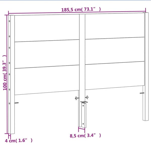 Sängynpääty ruskea 180 cm täysi mänty