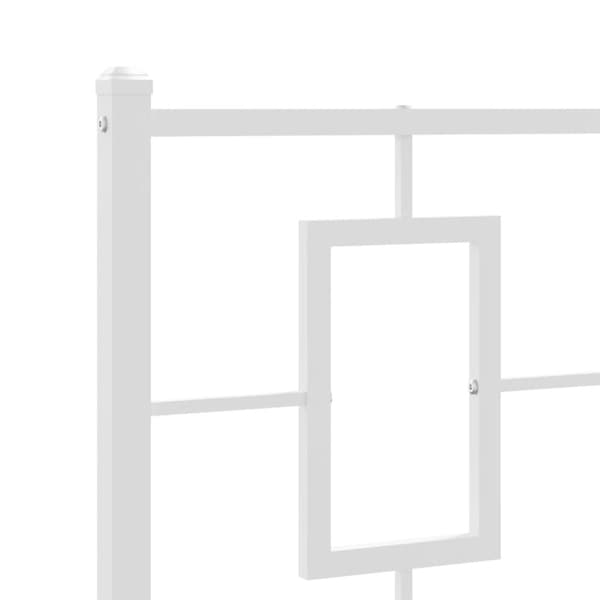 sengegavl 107 cm metal hvid