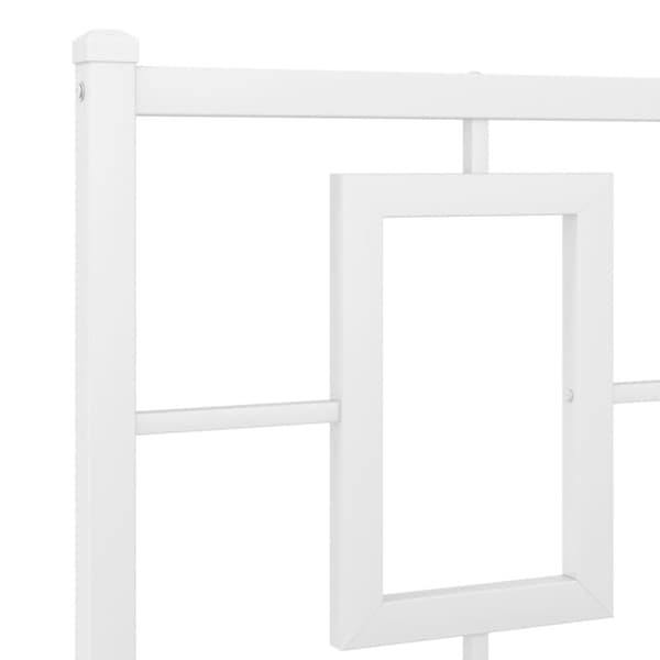 Metallinen sängynpääty valkoinen 135 cm