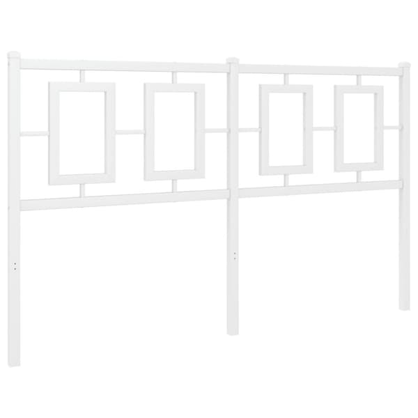 Metallinen sängynpääty valkoinen 135 cm