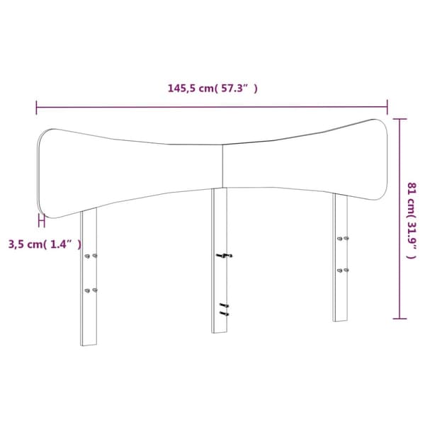 sengegavl 140 cm massivt fyrretræ hvid