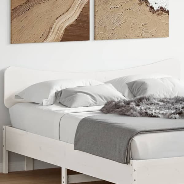 sengegavl 140 cm massivt fyrretræ hvid