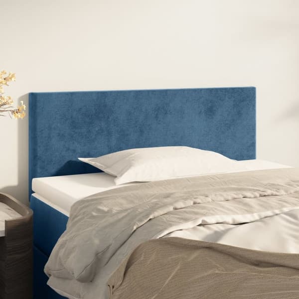 sengegavl 90x5x78/88 cm fløjl mørkeblå