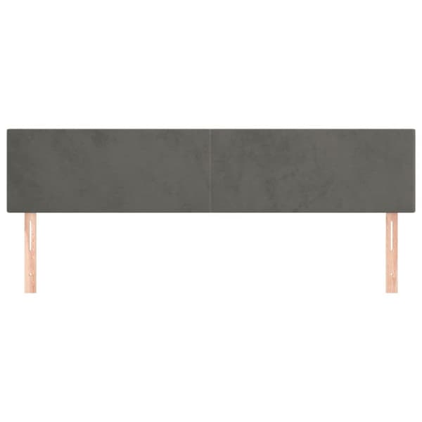 sengegavle 2 stk. 90x5x78/88 cm fløjl mørkegrå