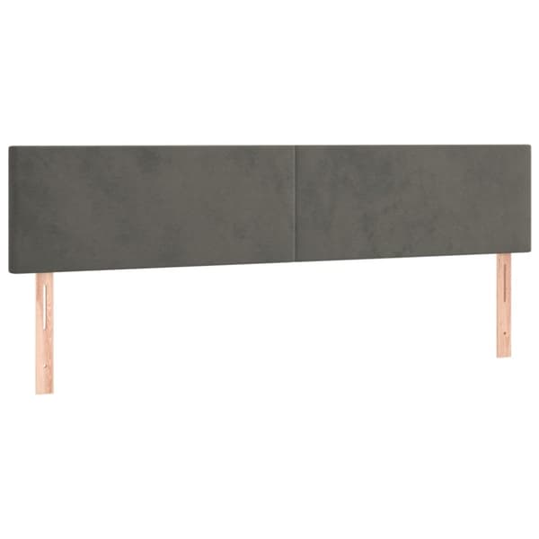 sengegavle 2 stk. 90x5x78/88 cm fløjl mørkegrå