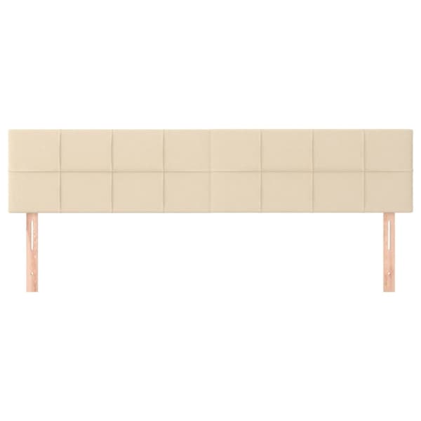 sengegavle 2 stk. 80x5x78/88 cm stof cremefarvet