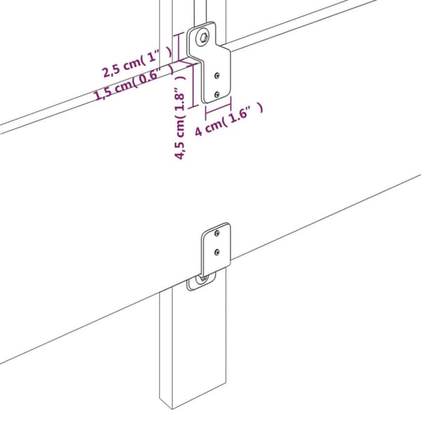 sengegavle 2 stk. 80x5x78/88 cm stof cremefarvet