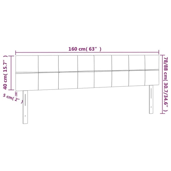 sengegavle 2 stk. 80x5x78/88 cm stof cremefarvet