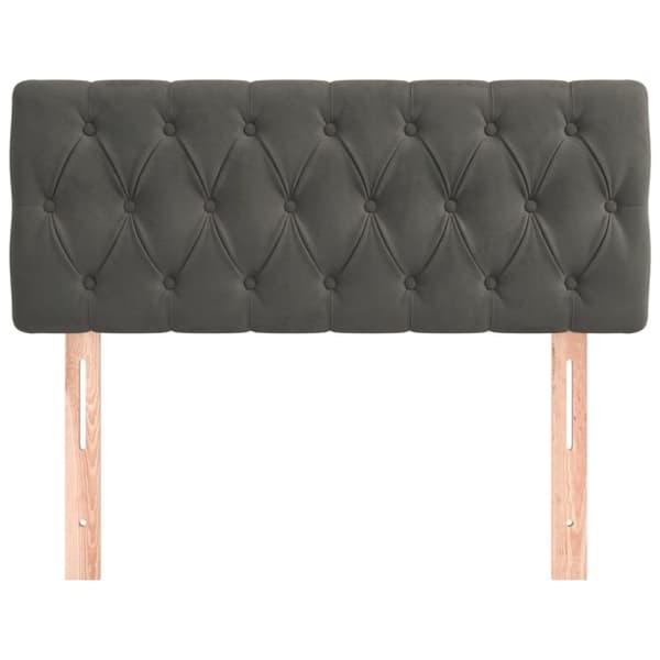 sengegavl 90x7x78/88 cm fløjl mørkegrå