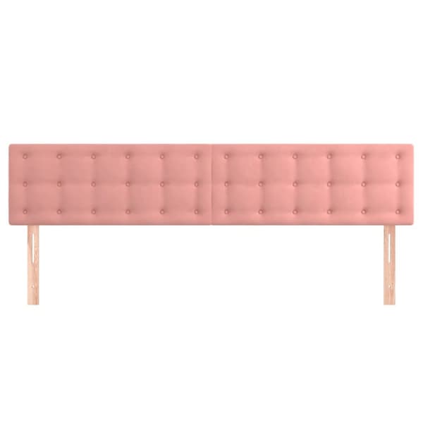 sengegavle 2 stk. 90x5x78/88 cm fløjl lyserød