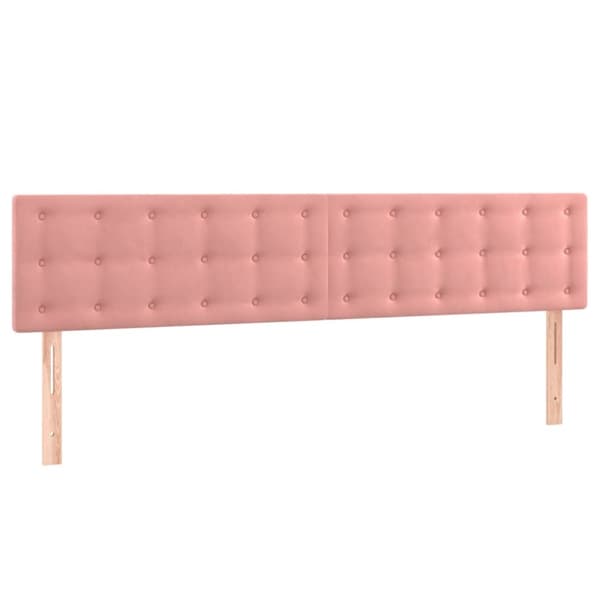sengegavle 2 stk. 90x5x78/88 cm fløjl lyserød