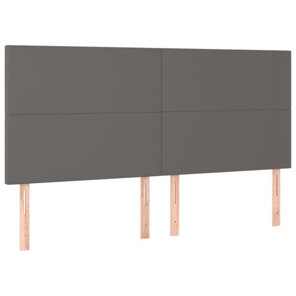 Huvudgavlar 4 st grå 100x5x78/88 cm konstläder
