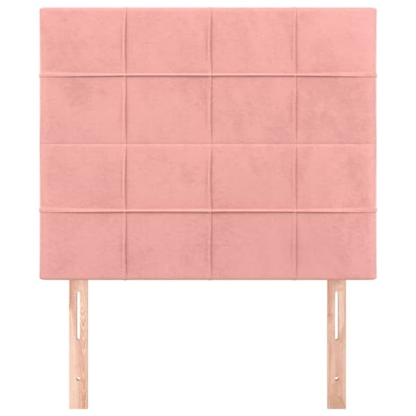 Sängyn päädyt, 2 kpl, pinkki, 80x5x78/88 cm, sametti