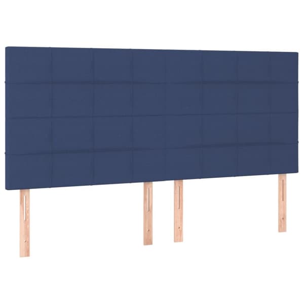 sengegavle 4 stk. 80x5x78/88 cm stof blå