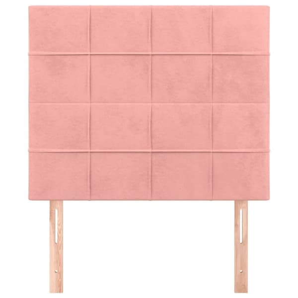 Sängyn päädyt, 2 kpl, pinkki, 90x5x78/88 cm, sametti