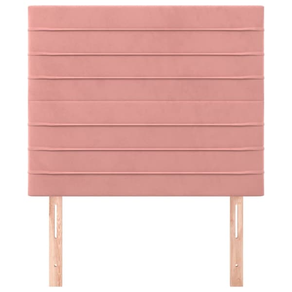 Sängyn päädyt, 2 kpl, pinkki, 90x5x78/88 cm, sametti