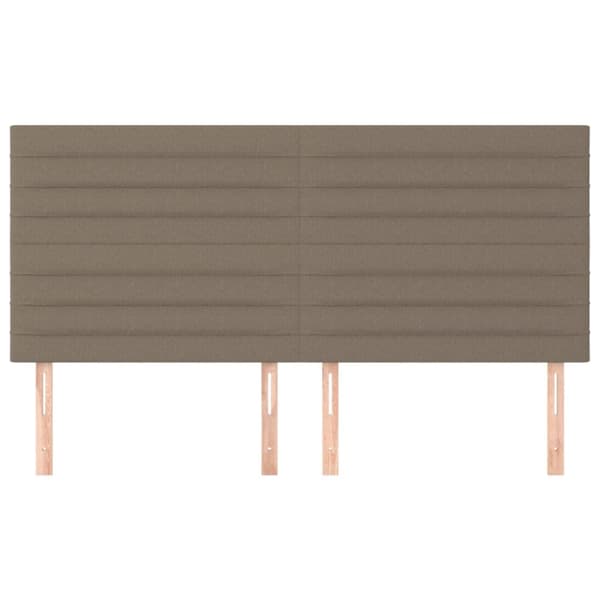 Sängyn päädyt, 4 kpl, taupe, 80x5x78/88 cm, kangas