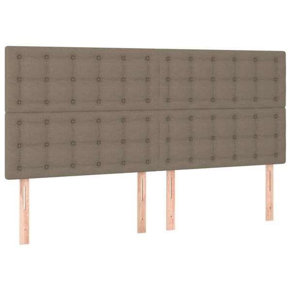 sengegavle 4 stk. 90x5x78/88 cm stof gråbrun