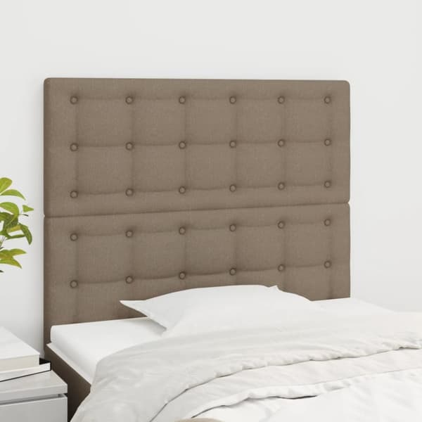 Sängyn päädyt, 2 kpl, taupe, 80x5x78/88 cm, kangas