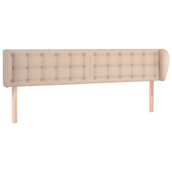 Sänggavel med kanter cappuccino 163x23x78/88 cm konstläder