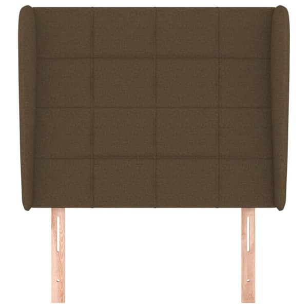 sengegavl med kanter 93x23x118/128 cm stof mørkebrun
