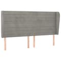 Miniatyrbillede 2 af 9: sengegavl med kanter 183x23x118/128 cm fløjl lysegrå
