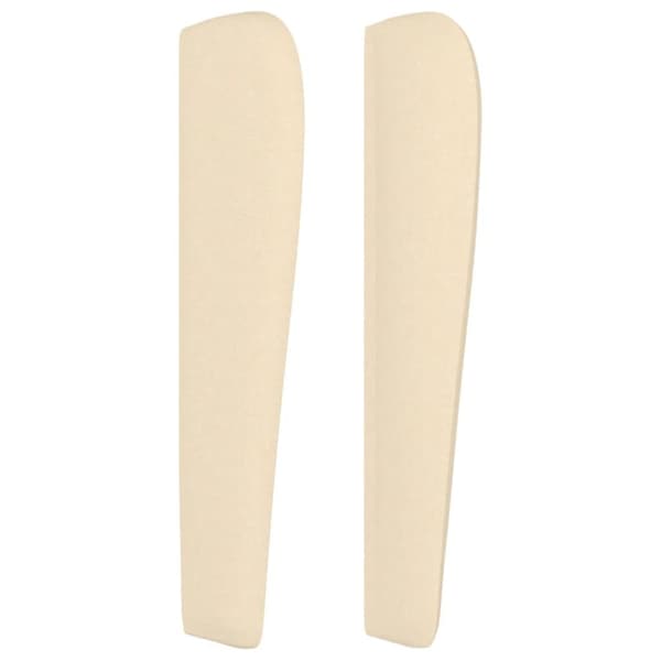 sengegavl med kanter 103x23x118/128 cm stof cremefarvet