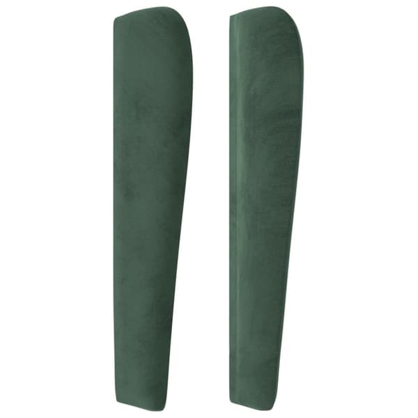 sengegavl med kanter 93x23x118/128 cm fløjl mørkegrøn