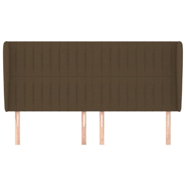 sengegavl med kanter 203x23x118/128 cm stof mørkebrun