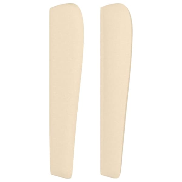 sengegavl med kanter 83x23x118/128 cm stof cremefarvet
