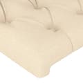 Miniatyrbillede 5 af 9: sengegavl med kanter 83x23x118/128 cm stof cremefarvet