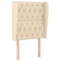 Miniatyrbillede 2 af 9: sengegavl med kanter 83x23x118/128 cm stof cremefarvet