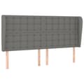 Miniatyrbillede 2 af 9: sengegavl med kanter 183x23x118/128 cm stof mørkegrå